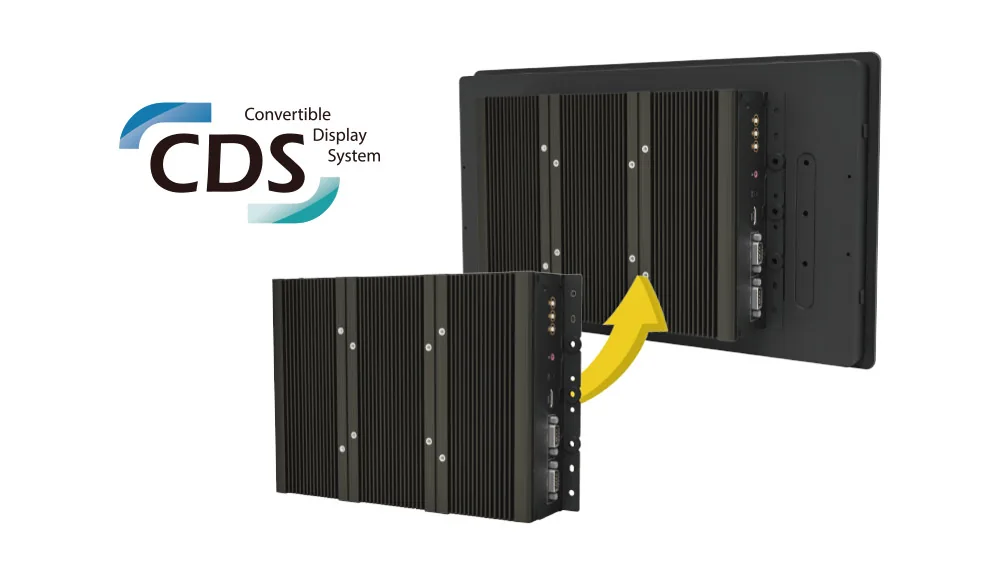 Module tính toán Cincoze tách rời khỏi mặt sau module màn hình theo công nghệ CDS