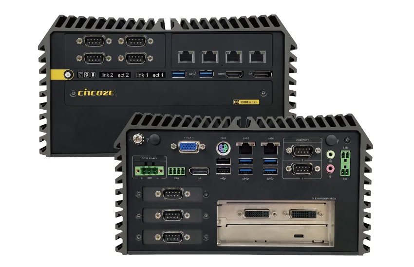 Máy tính công nghiệp Cincoze DS-1302 với các module CMI và CFM lắp thêm ở mặt sau