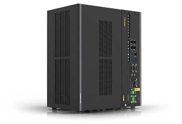 Máy tính công nghiệp Cincoze GP-3100 dạng đứng với hộp mở rộng GPU gắn bên cạnh thân máy